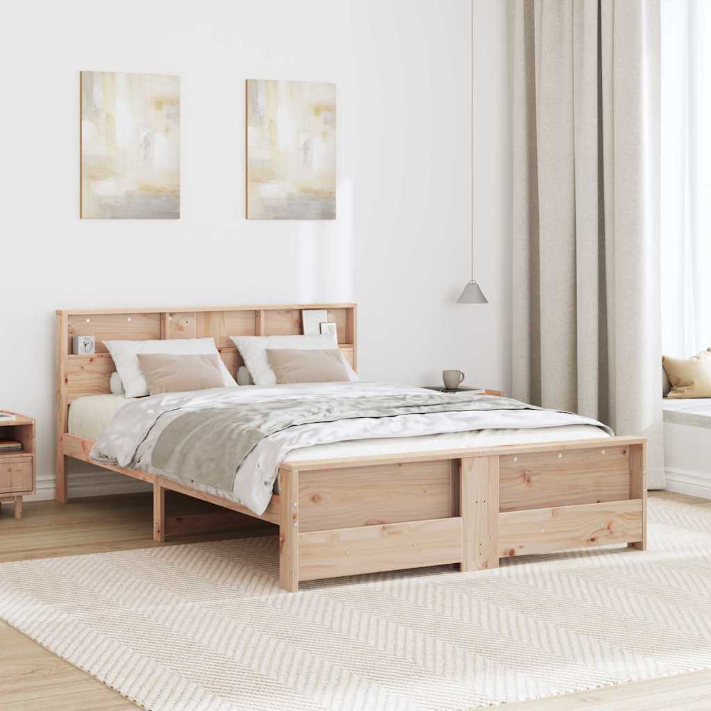 Struttura del letto Marrone 140 x 200 cm Legno di pino massello