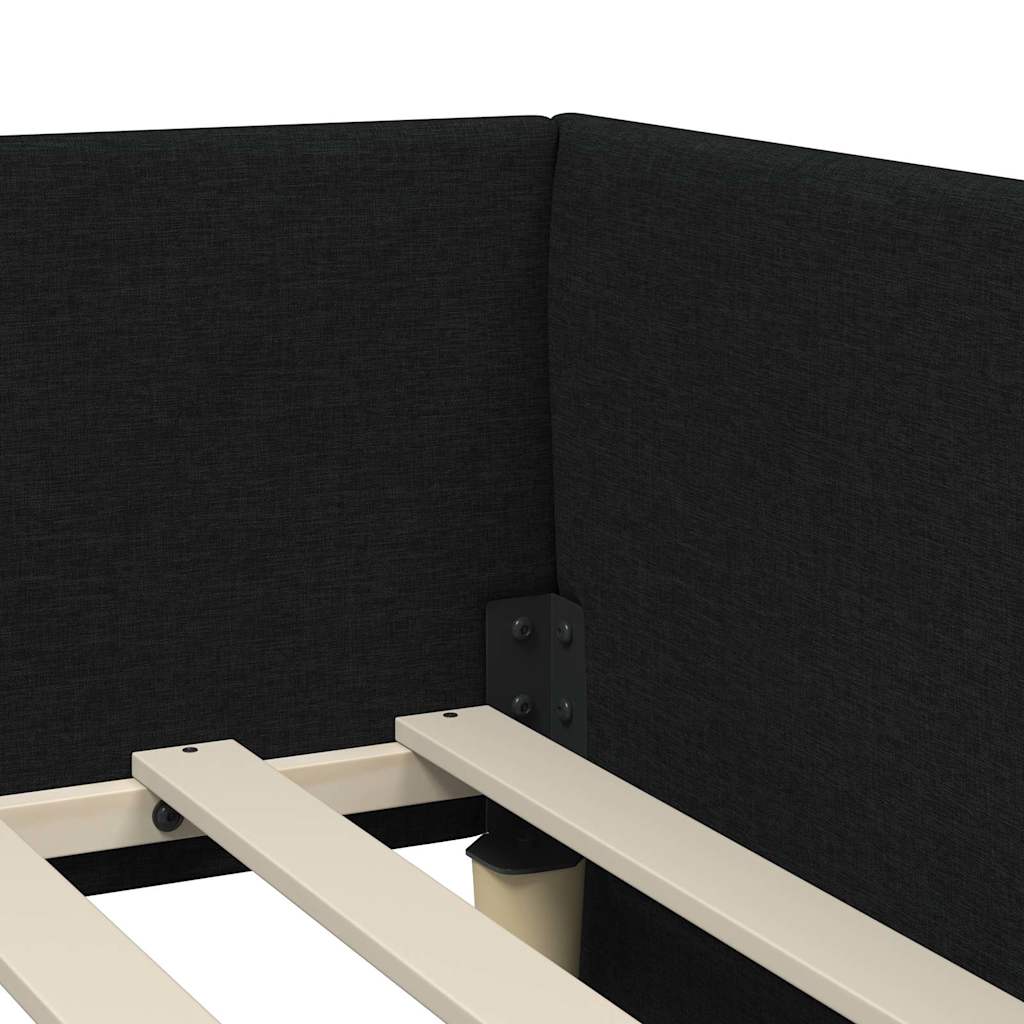 Struttura Letto Angolare con Materasso 2 pz Nero 100 x 200 cm | homemem39