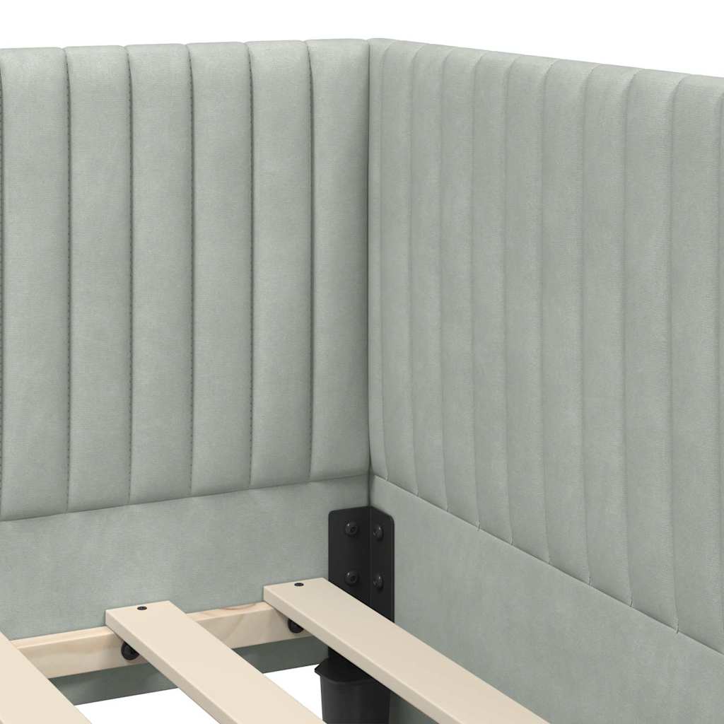 Struttura Letto Angolare con Materasso 2 pz Grigio chiaro