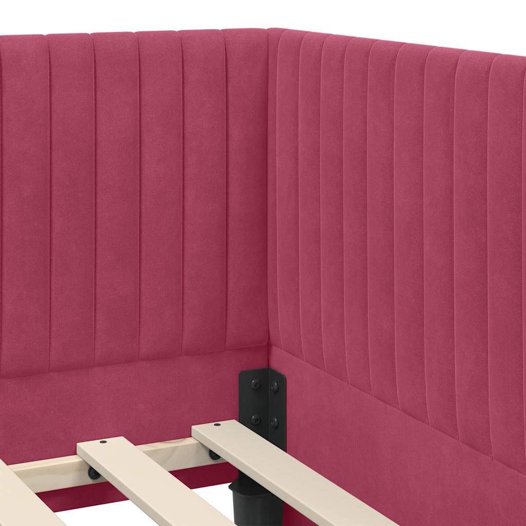 Struttura Letto Angolare con Materasso 2 pz Verde Velluto