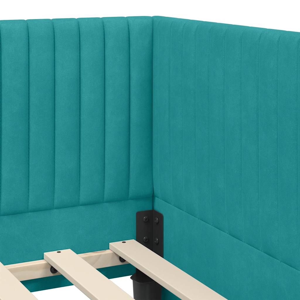Struttura Letto Angolare con Materasso 2 pz Turchese | homemem39