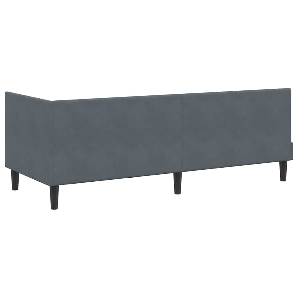 Cornice del letto ad angolo Grigio scuro 80 x 200 cm Velluto