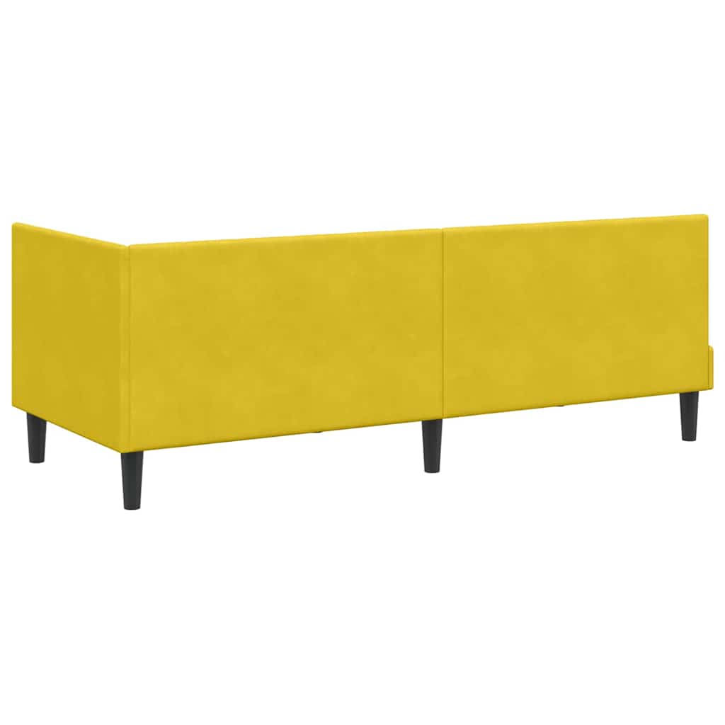 Cornice del letto ad angolo Giallo 80 x 200 cm Velluto