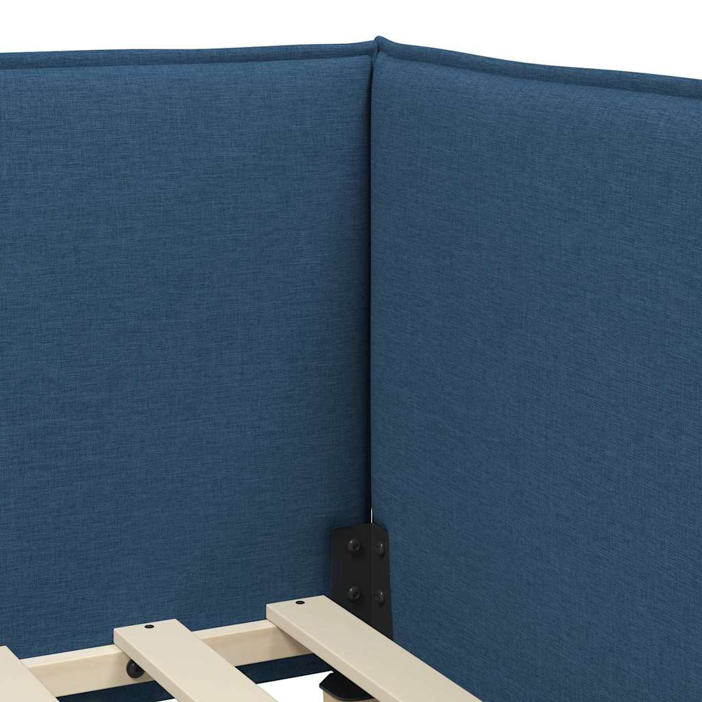 Struttura Letto Angolare con Materasso 2 pcs Blu Velluto