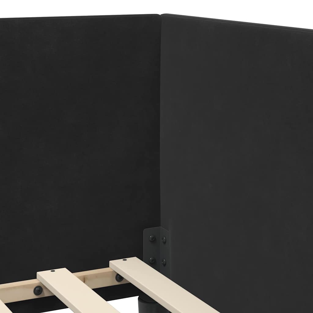 Struttura Letto Angolare con Materasso 2 pcs Nero Velluto | homemem39