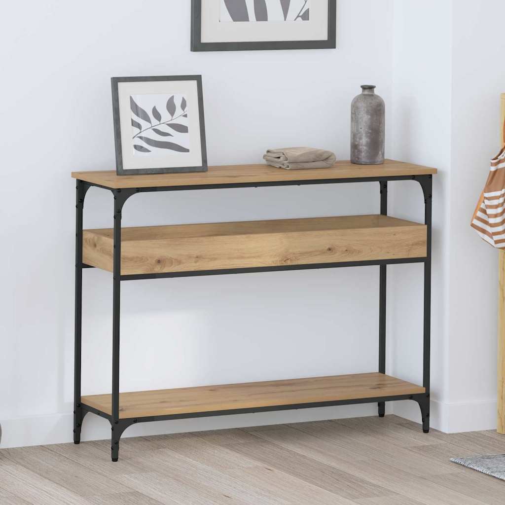 Tavolo consolle rovere artigianale 100 x 29 x 75 cm