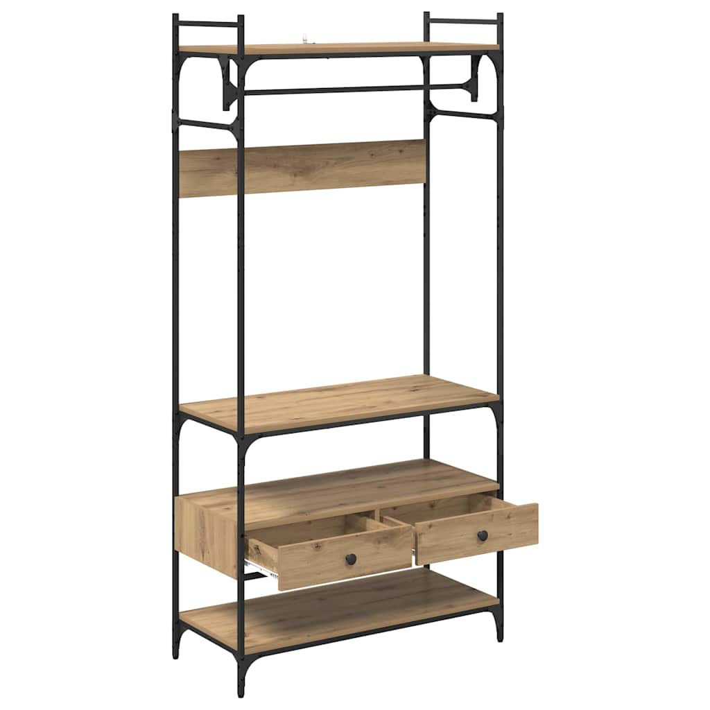 Guardaroba con cassetto rovere artigianale 89 x 39 x 184.5 cm
