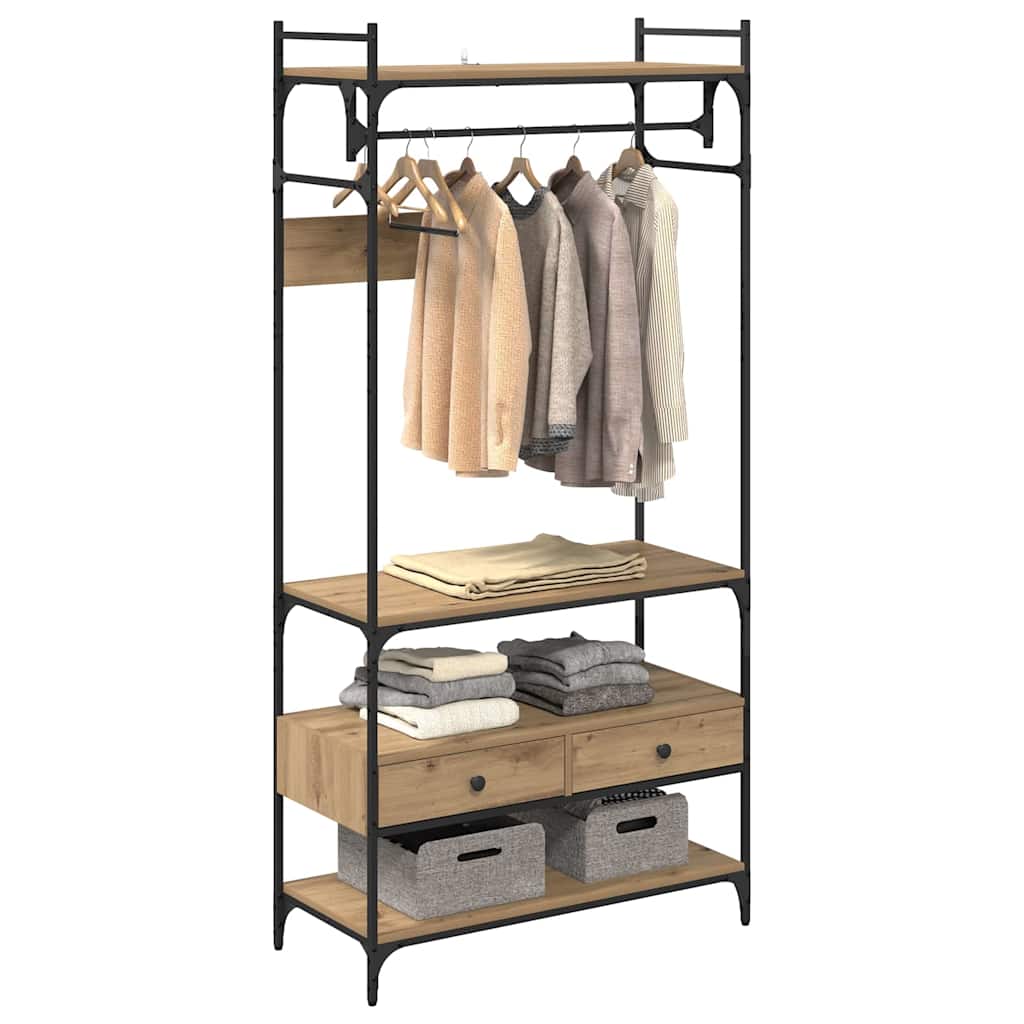 Guardaroba con cassetto rovere artigianale 89 x 39 x 184.5 cm