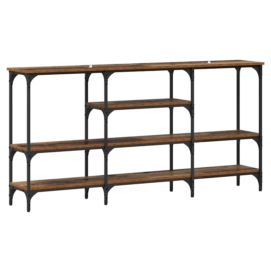 Tavolo consolle con lo scaffale Legno vecchio 160 x 29 x 80 cm