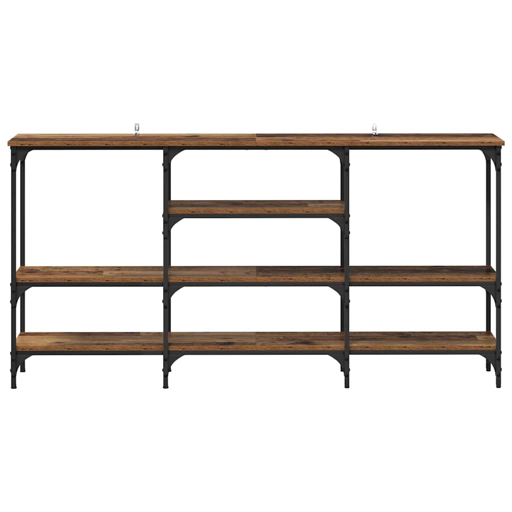 Tavolo consolle con lo scaffale Legno vecchio 160 x 29 x 80 cm