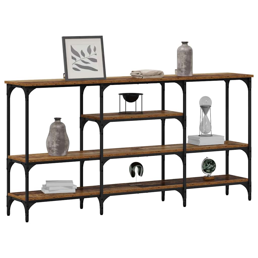Tavolo consolle con lo scaffale Legno vecchio 160 x 29 x 80 cm