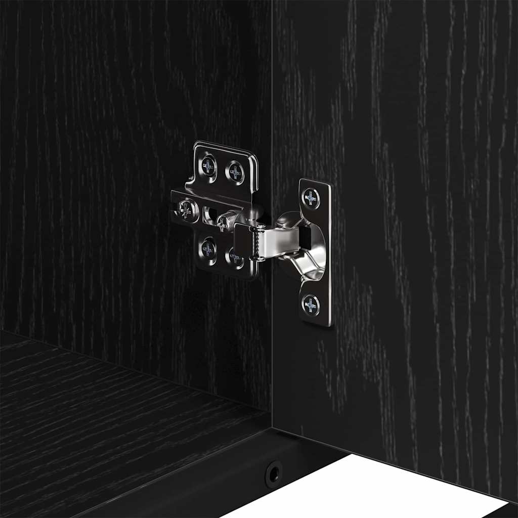 Armadio per Lavabo da Bagno Rovere nero 80 x 33 x 60 cm