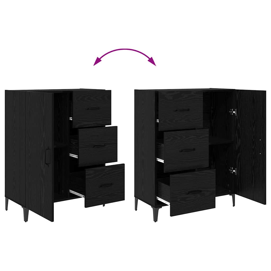 Credenza Rovere Nero 69,5 x 34 x 90 cm Legno multistrato