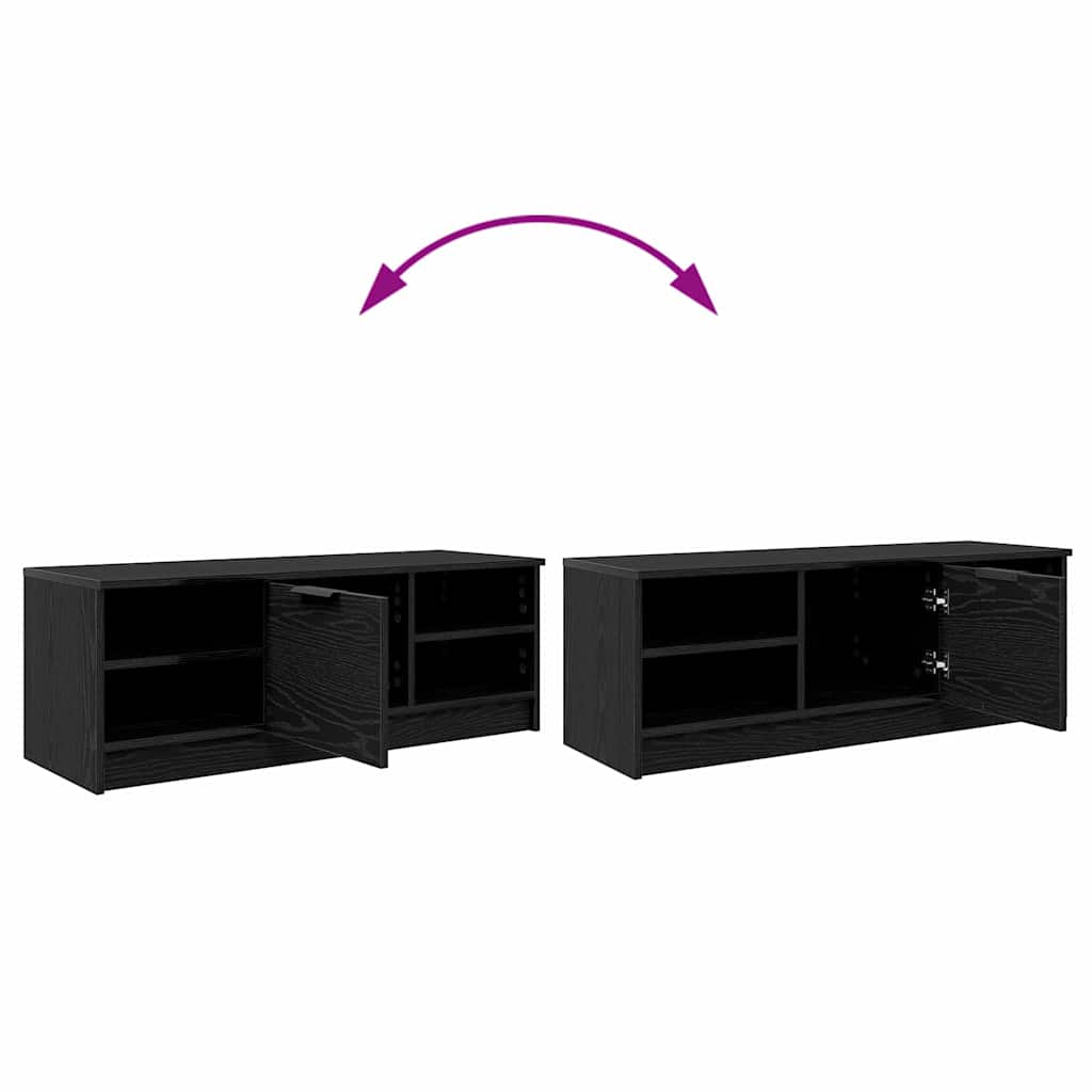 Mobile TV Rovere Nero 102 x 35 x 36,5 cm Legno multistrato | homemem39