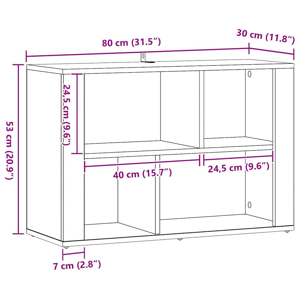 Credenza Legno vecchio 80 x 30 x 53 cm Legno multistrato