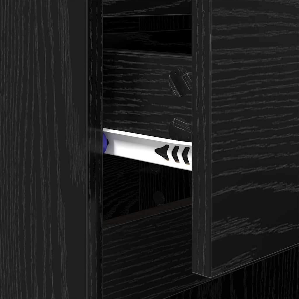 Armadio da Notte con cassetto 2 pcs Rovere Nero 40 x 35 x 70 cm | homemem39