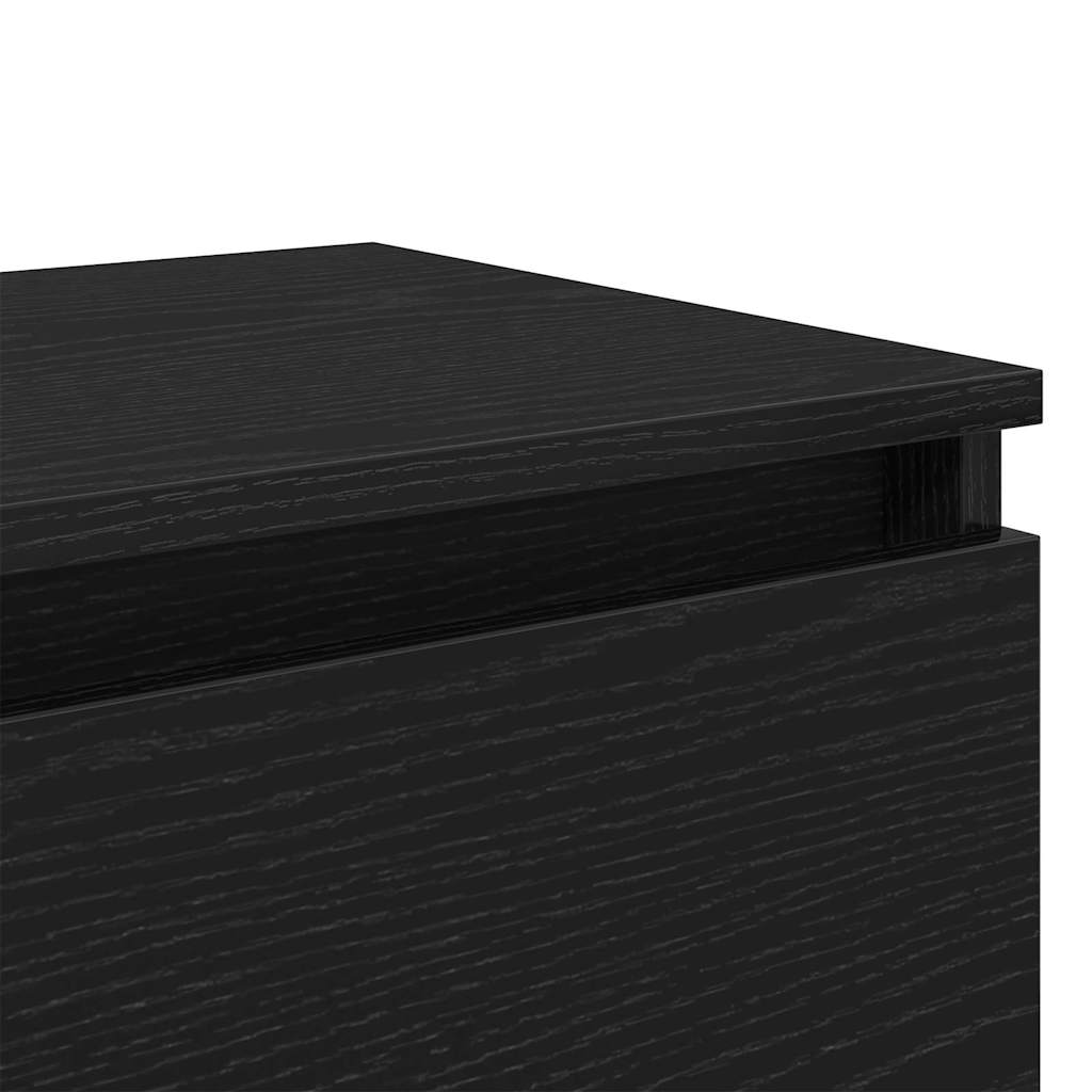Armadio da Notte Rovere nero 40 x 35 x 50 cm Legno multistrato