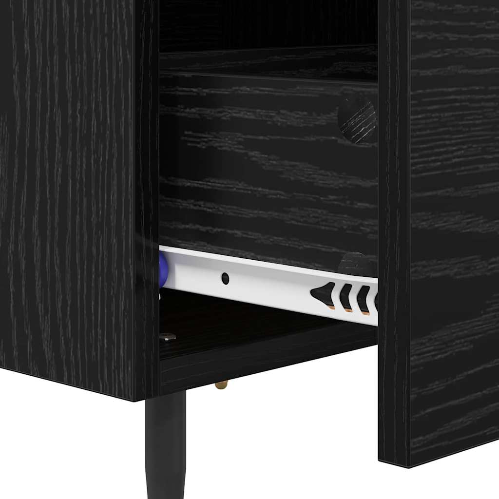 Armadio da Notte 2 pz Rovere Nero 40 x 35 x 47,5 cm