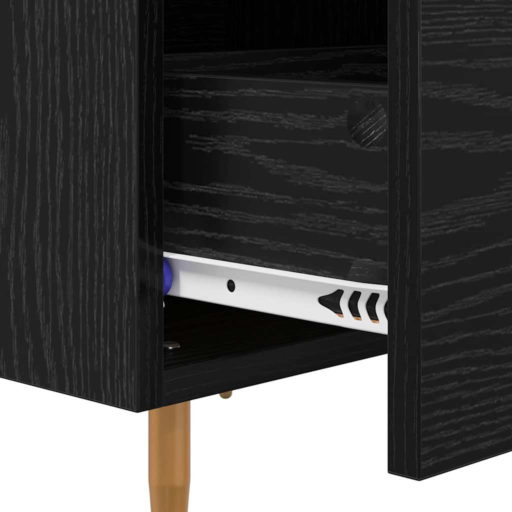 Armadio da Notte 2 pz Rovere Nero 40 x 35 x 47,5 cm