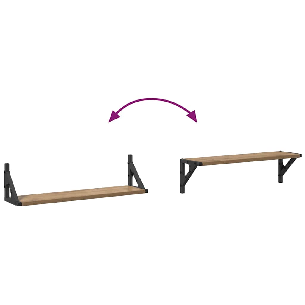 Scaffali da parete 2 pcs Rovere artigianale 60 x 15 x 15,5 cm