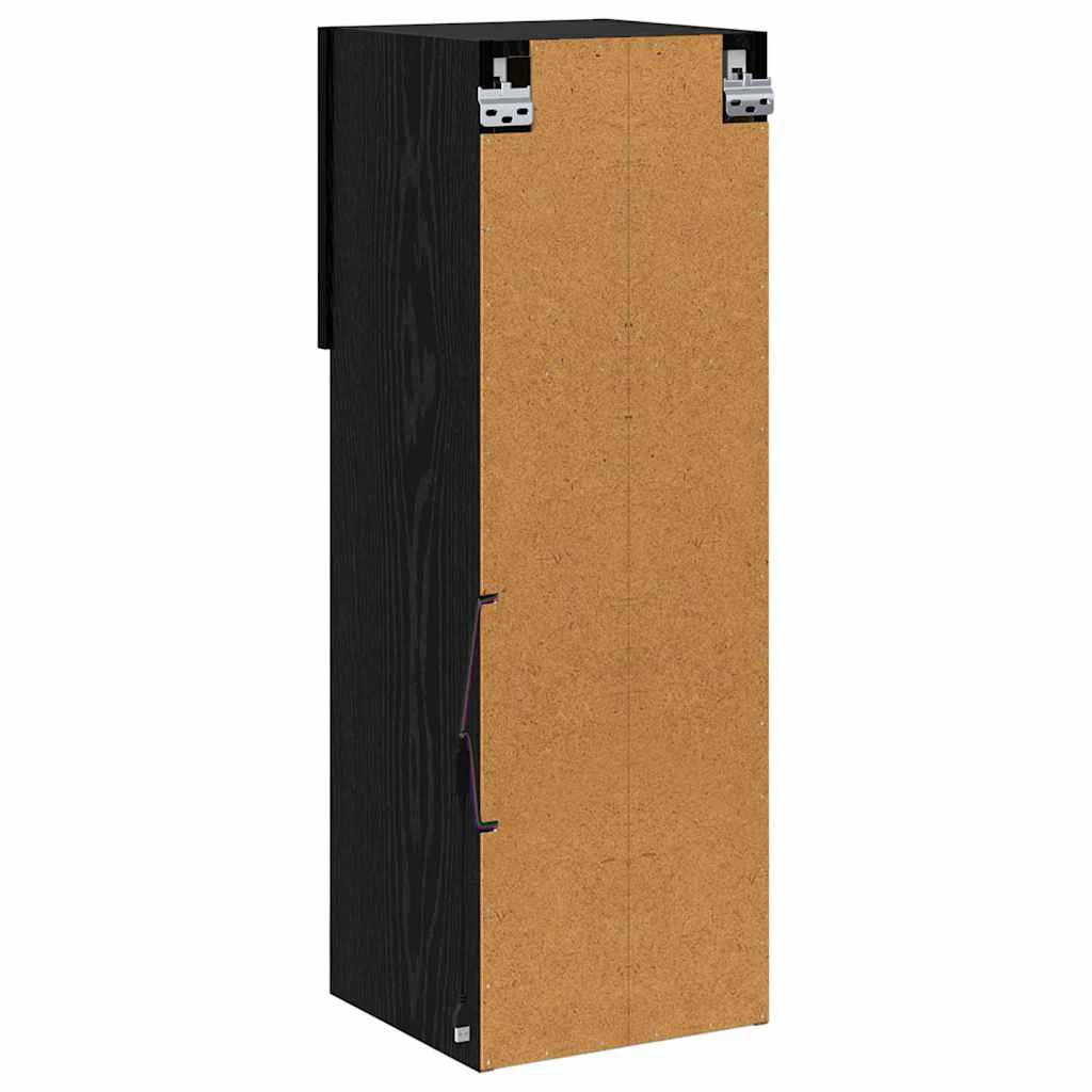 Mobiletti TV a parete 2 pz Rovere Nero Legno ingegnerizzato