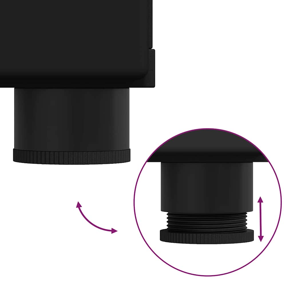 Credenza con porta Nero 55,5 x 29 x 100 cm Legno multistrato