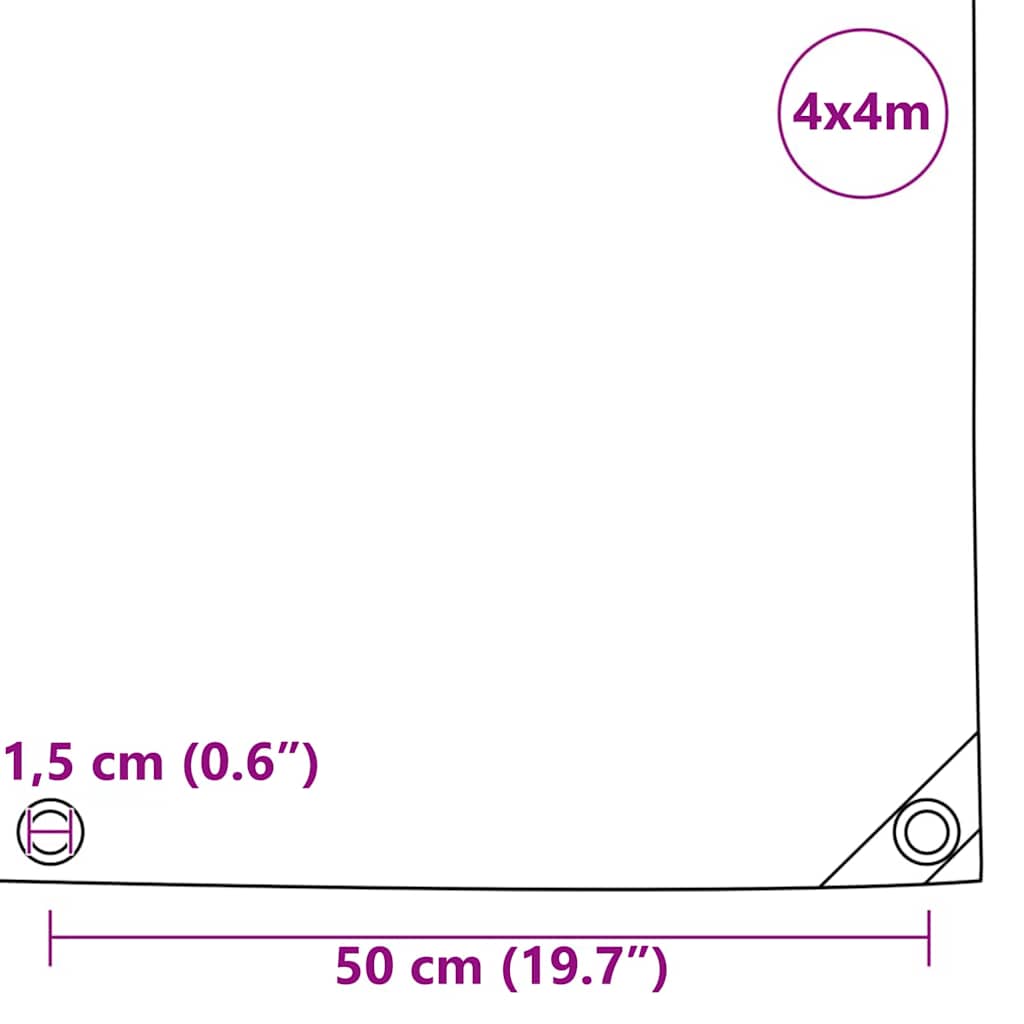 Telo 650g / m² Marrone 4 x 4 m Tela con rivestimento in PVC | homemem39