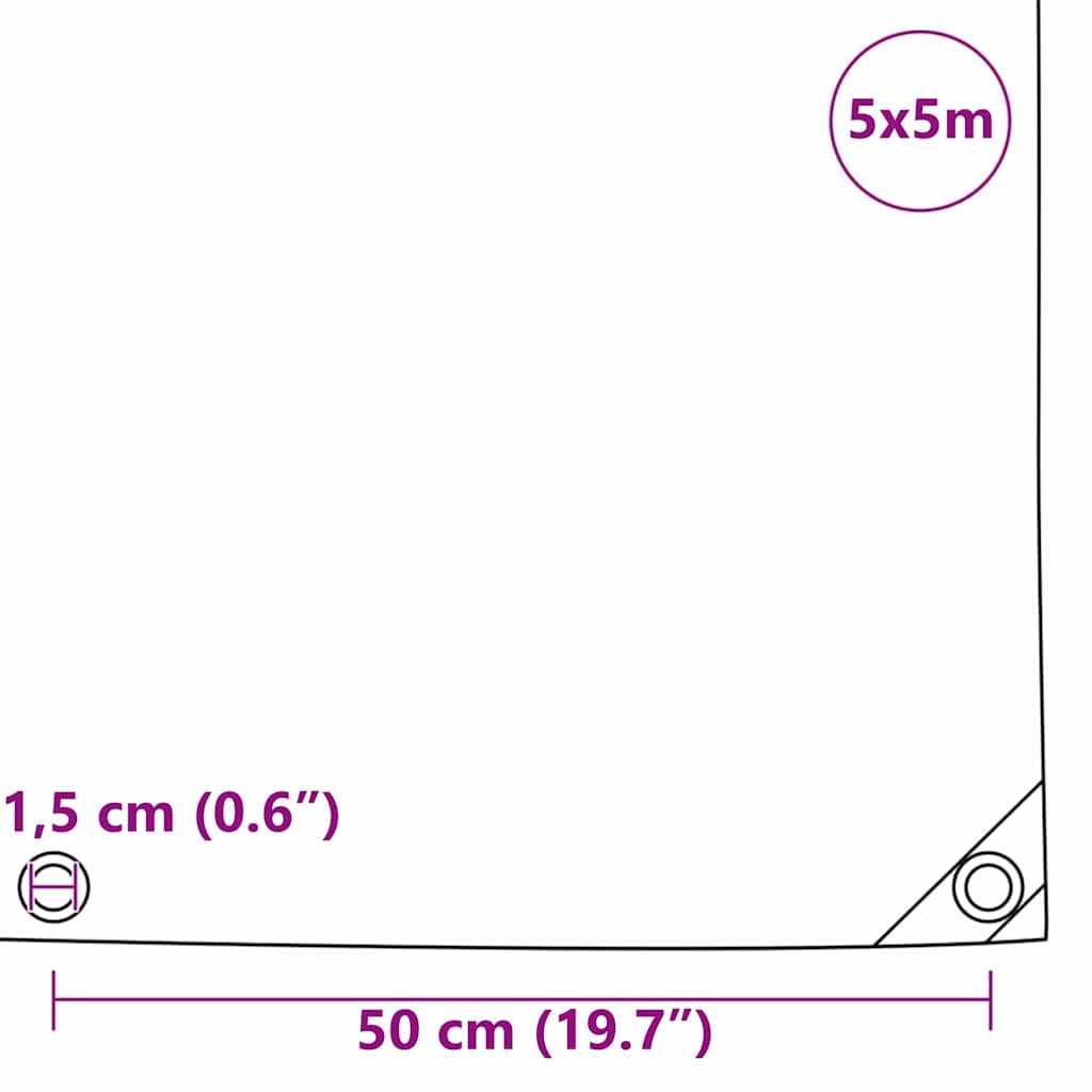Telo 650g / m² Marrone 5 x 5 m Tela con rivestimento in PVC