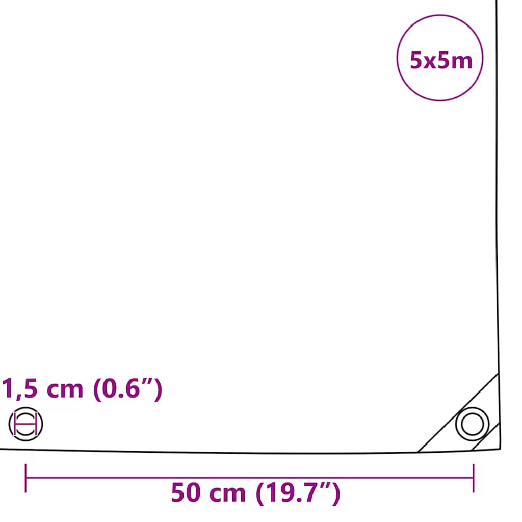 Telo 650g / m² Beige 5 x 5 m Tela con rivestimento in PVC | homemem39