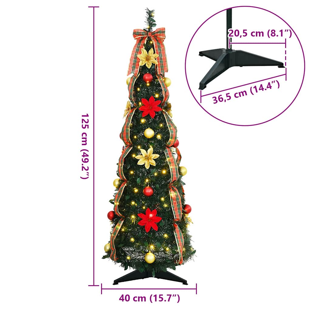 Albero di Natale artificiale con 50 LED Verde 120 cm PVC