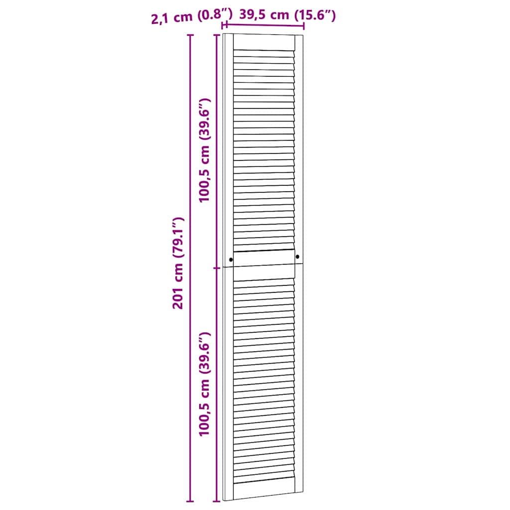 Porte per Armadi con porta 4 pcs Marrone 201 x 39.5 x 2.1 cm