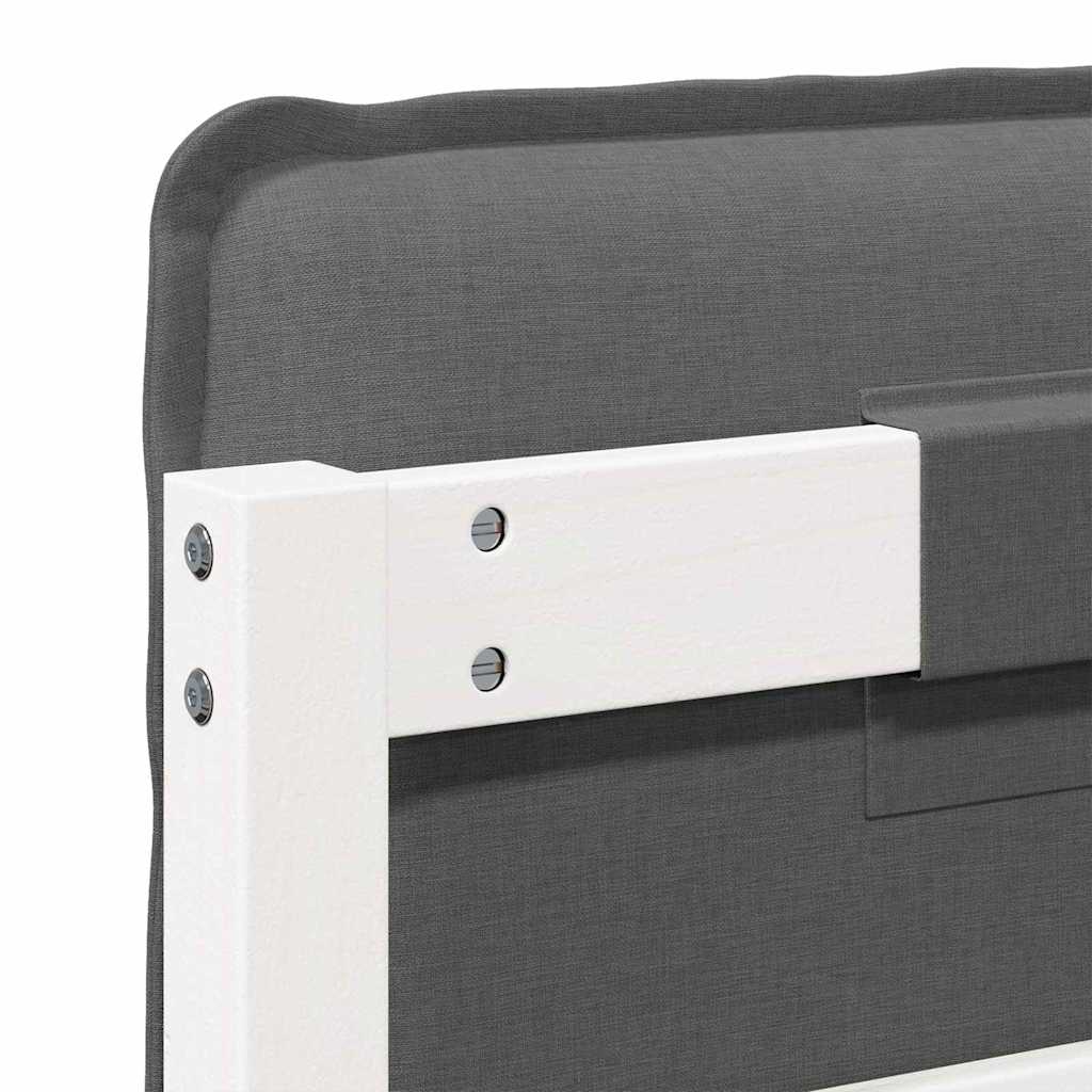 Testiera imbottita Bianco e grigio chiaro 150 cm Pino massello