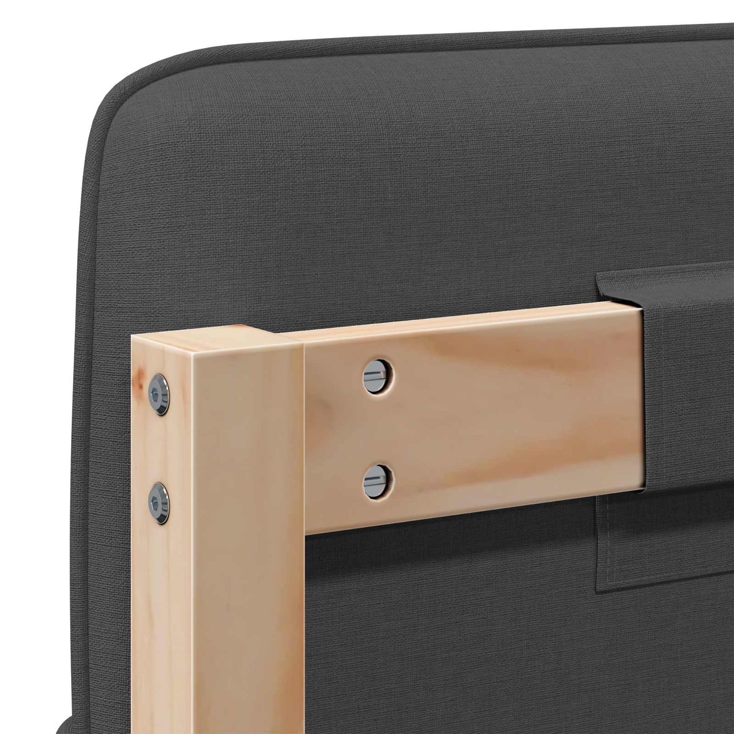 Testiera imbottita Marrone e grigio scuro 200 cm Pino massello