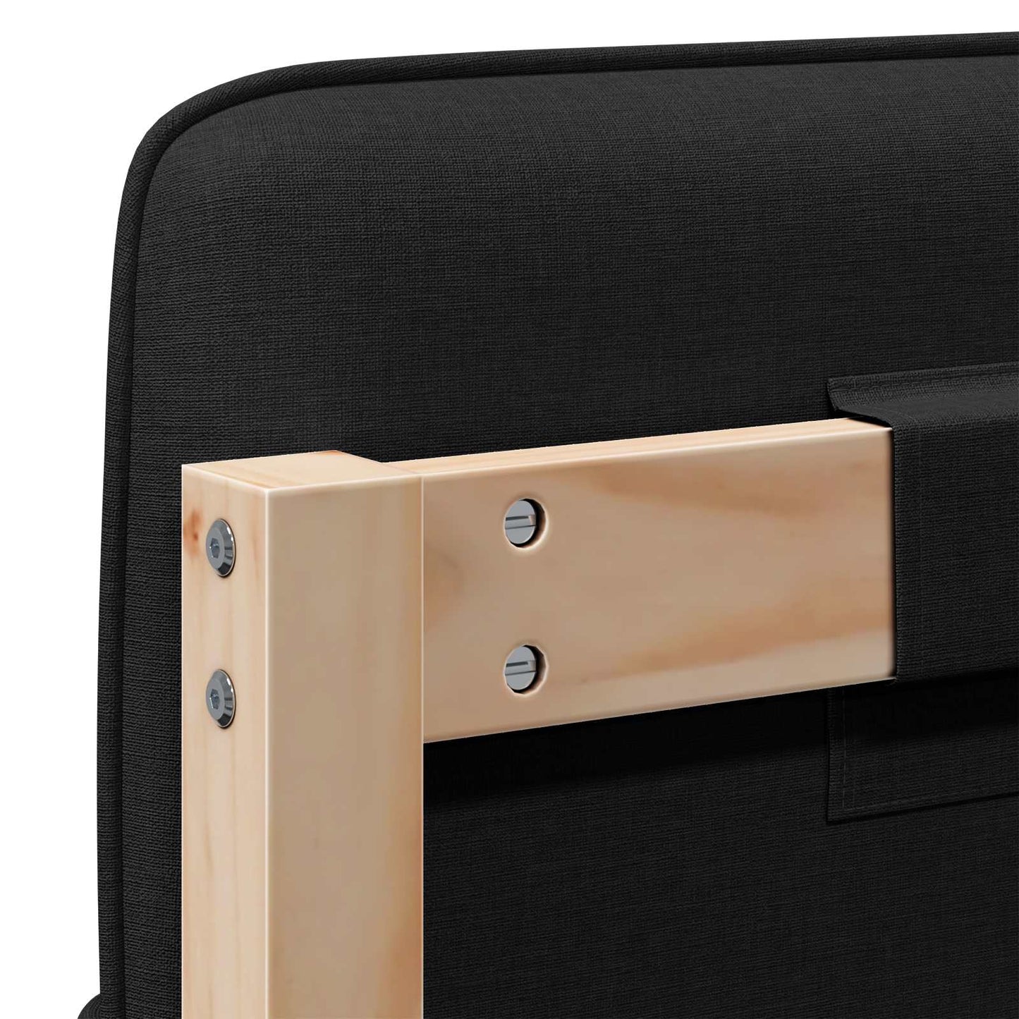 Testiera imbottita Marrone e Nero 200 cm Pino massello