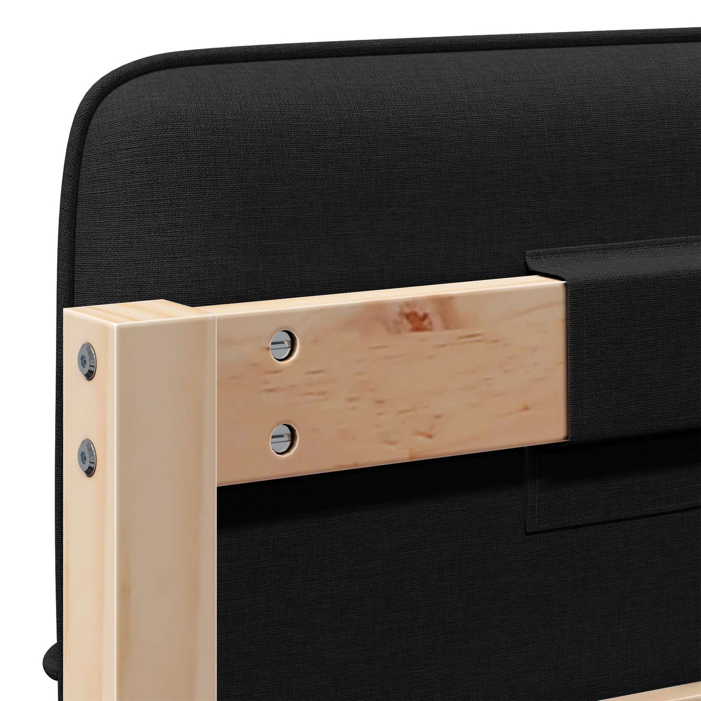 Testiera imbottita Marrone e Nero 90 cm Pino massello