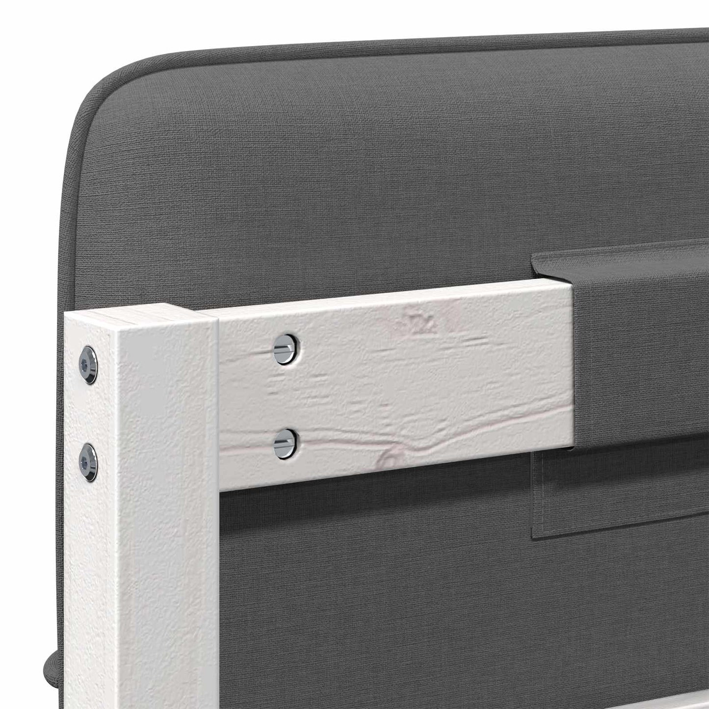 Testiera imbottita Bianco e grigio chiaro 90 cm Pino massello