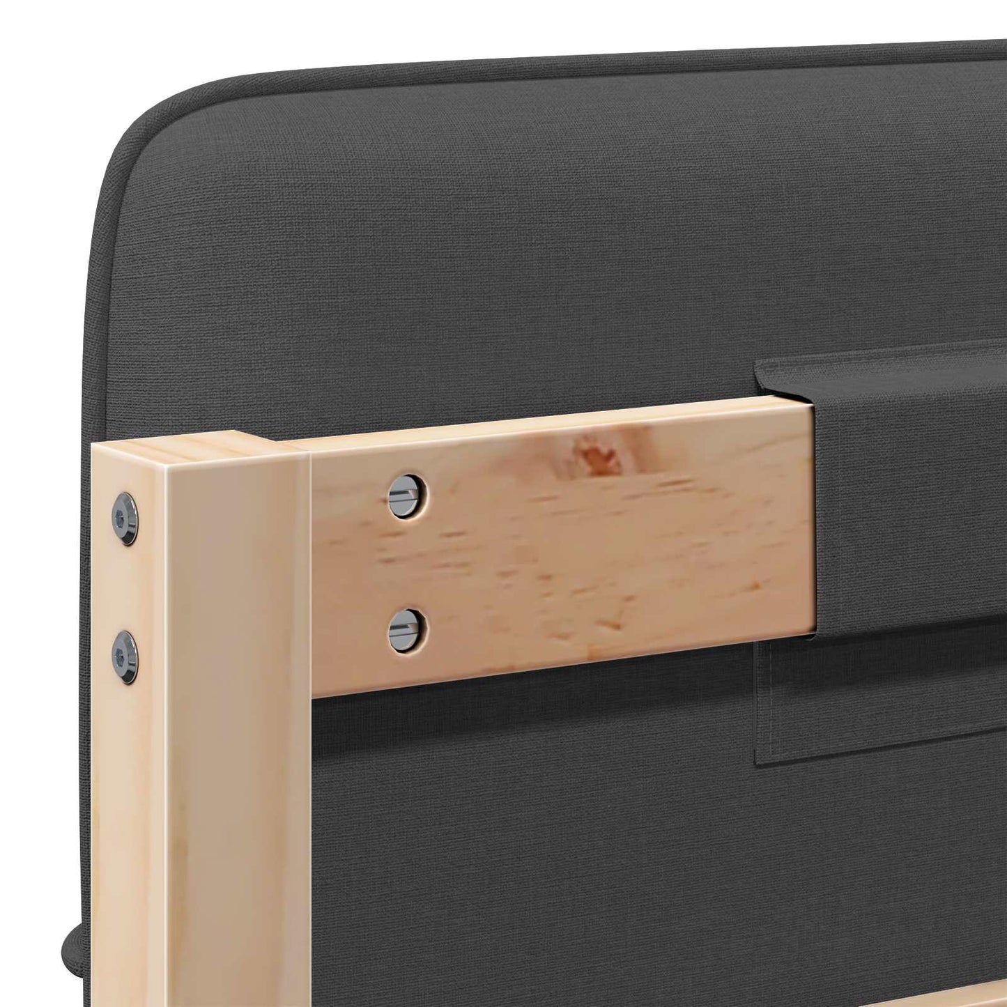 Testiera imbottita Marrone e grigio scuro 80 cm Pino massello - homemem39