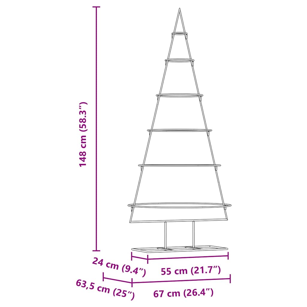 Albero di Natale in metallo con supporto Oro 150 cm