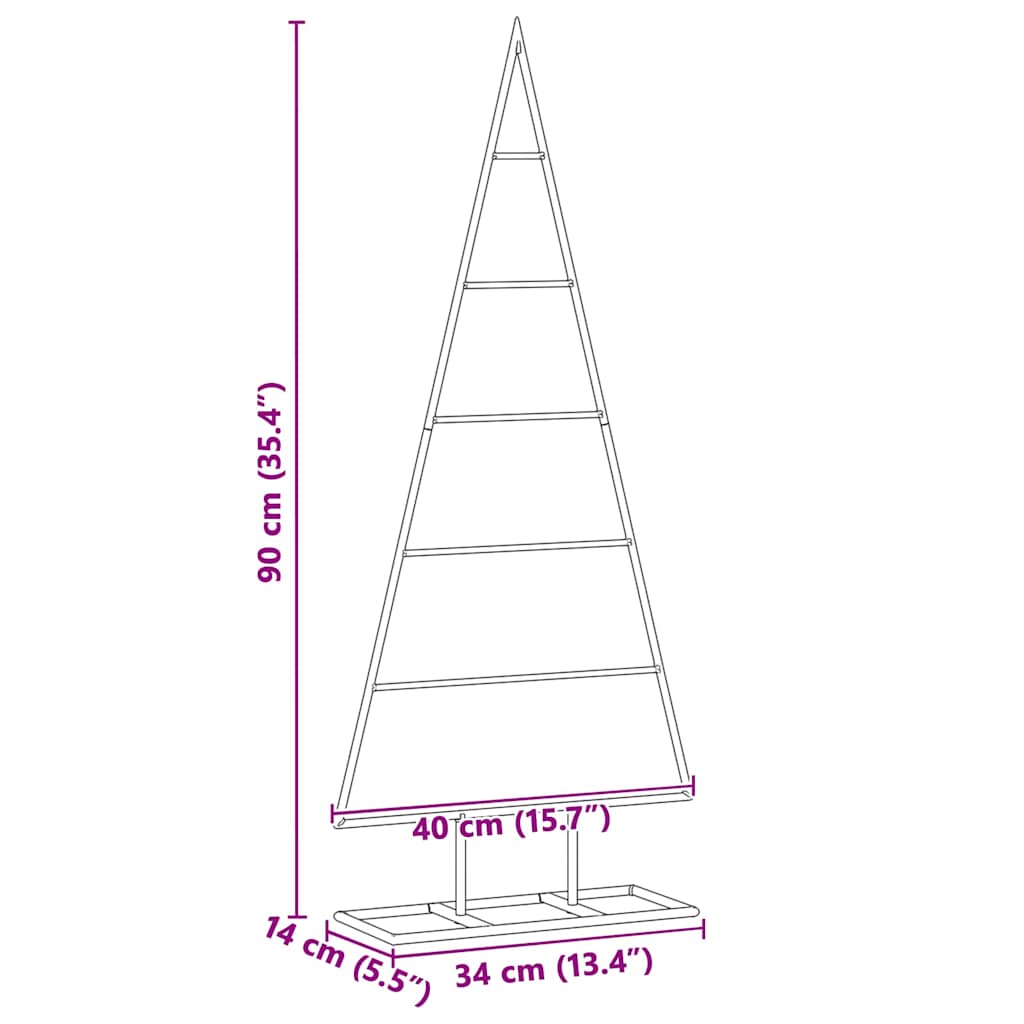 Albero di Natale in metallo con supporto Oro 90 cm | homemem39