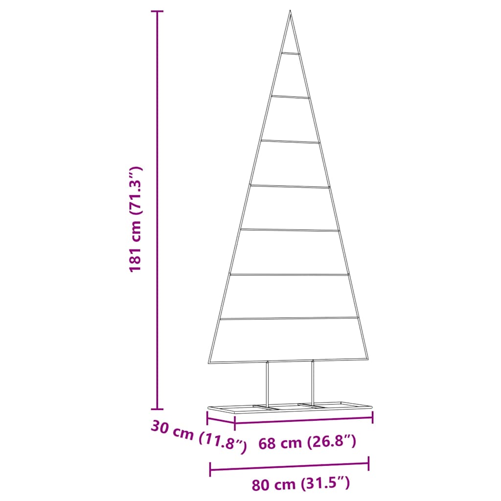 Albero di Natale in metallo con supporto Oro 181 cm | homemem39