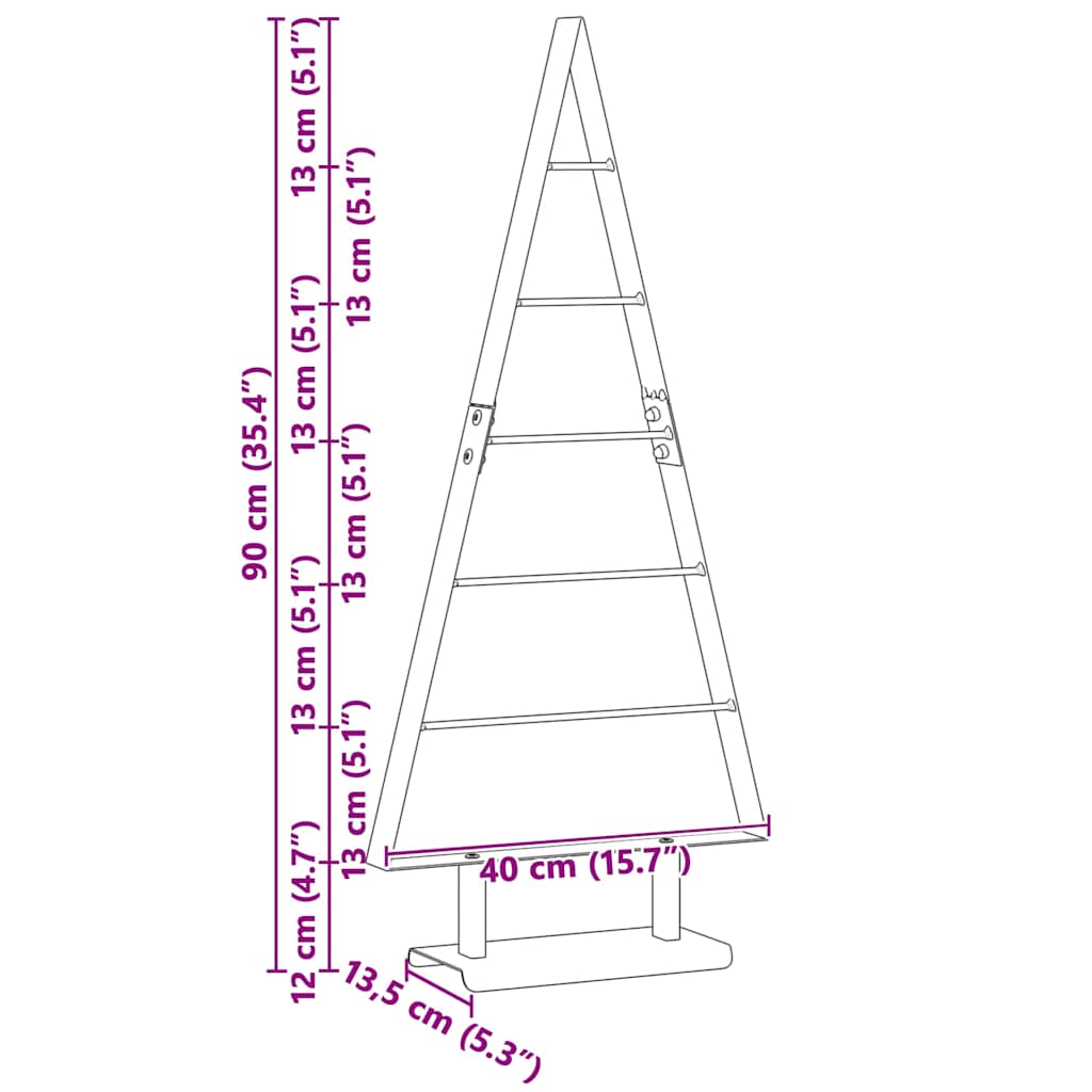 Albero di Natale in metallo con supporto Nero 90 cm Acciaio | homemem39