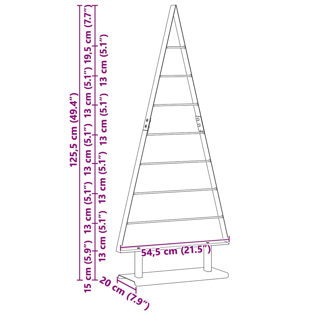 Albero di Natale in metallo con supporto Nero 125 cm Acciaio
