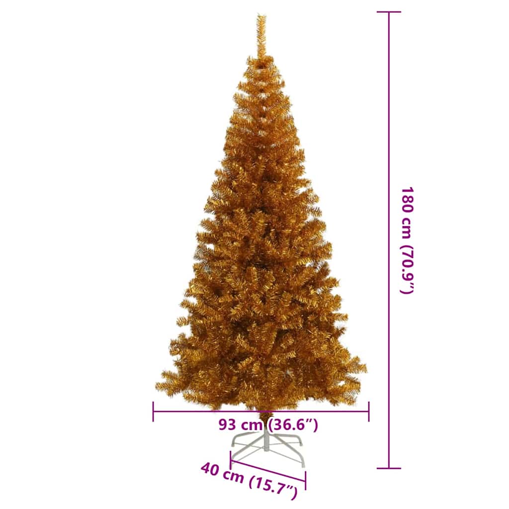 Albero di Natale con 300 LED con supporto Oro 180 cm PET