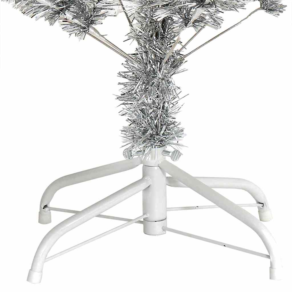 Albero di Natale con 150 LED con supporto Argento 150 cm PET