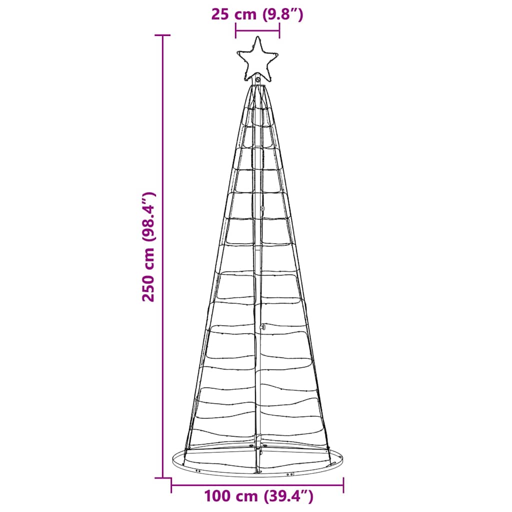 Albero di Natale LED con 390 LED con supporto Blu 250 cm Ferro