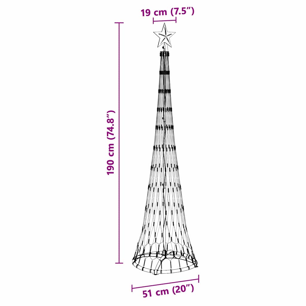 Albero di Natale LED Multicolore 51 x 51 x 190 cm Metallo