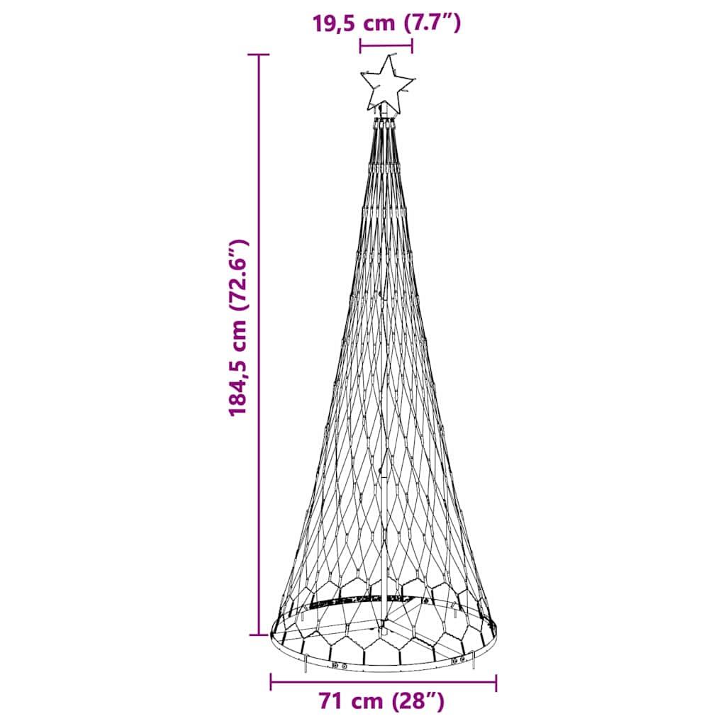 Albero di Natale LED Multicolore 71 x 71 x 184.5 cm Metallo