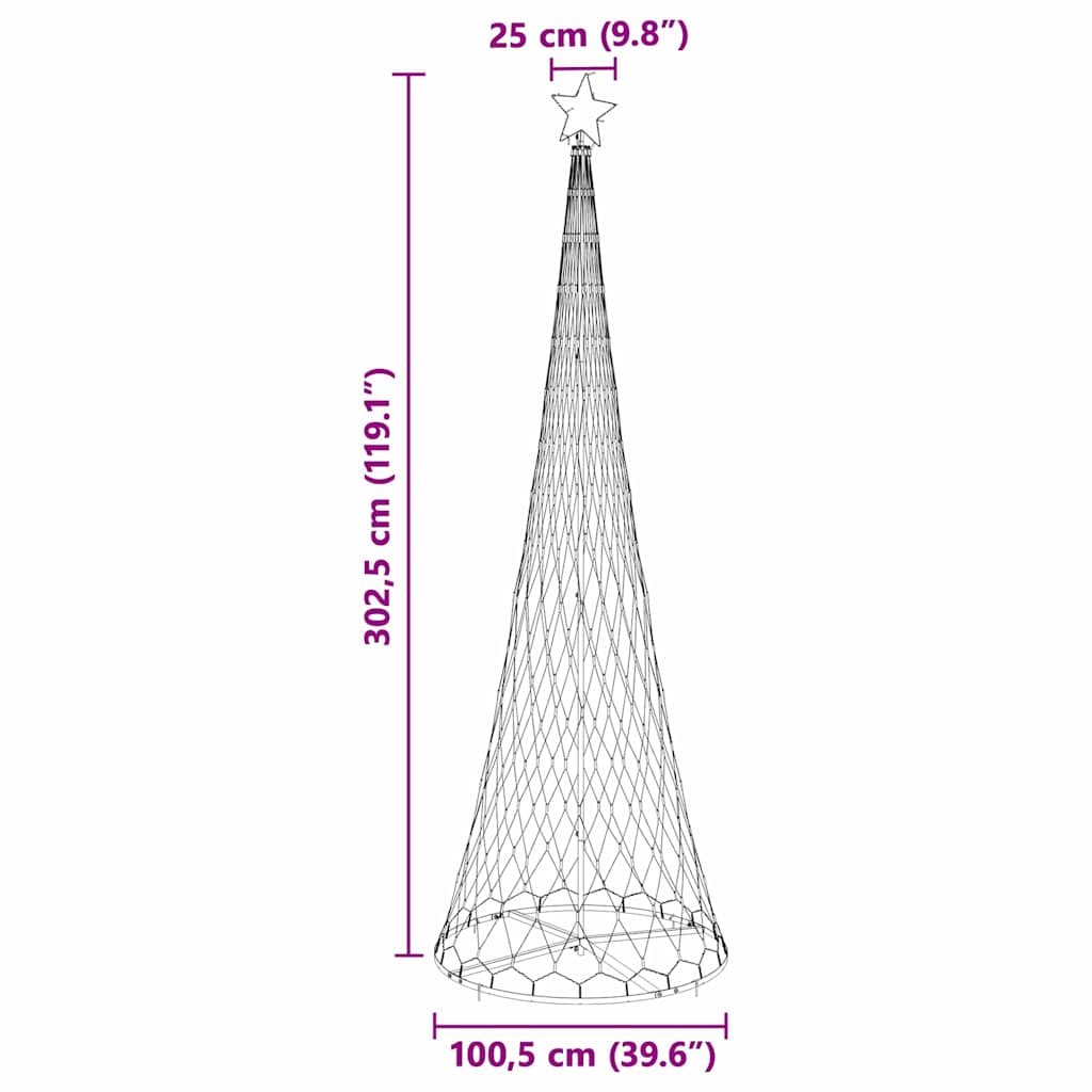 Albero di Natale LED Blu 100.5 x 100.5 x 302.5 cm Metallo