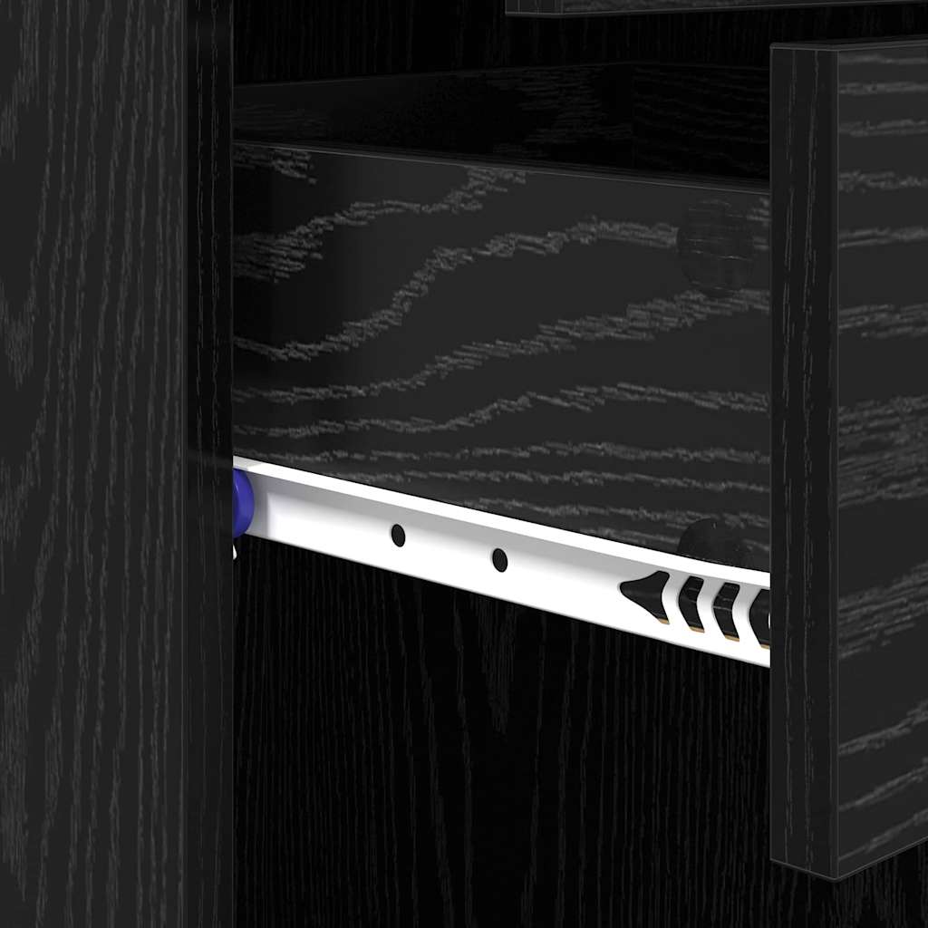 Credenza Rovere Nero 45 x 42,5 x 185 cm Legno multistrato | homemem39