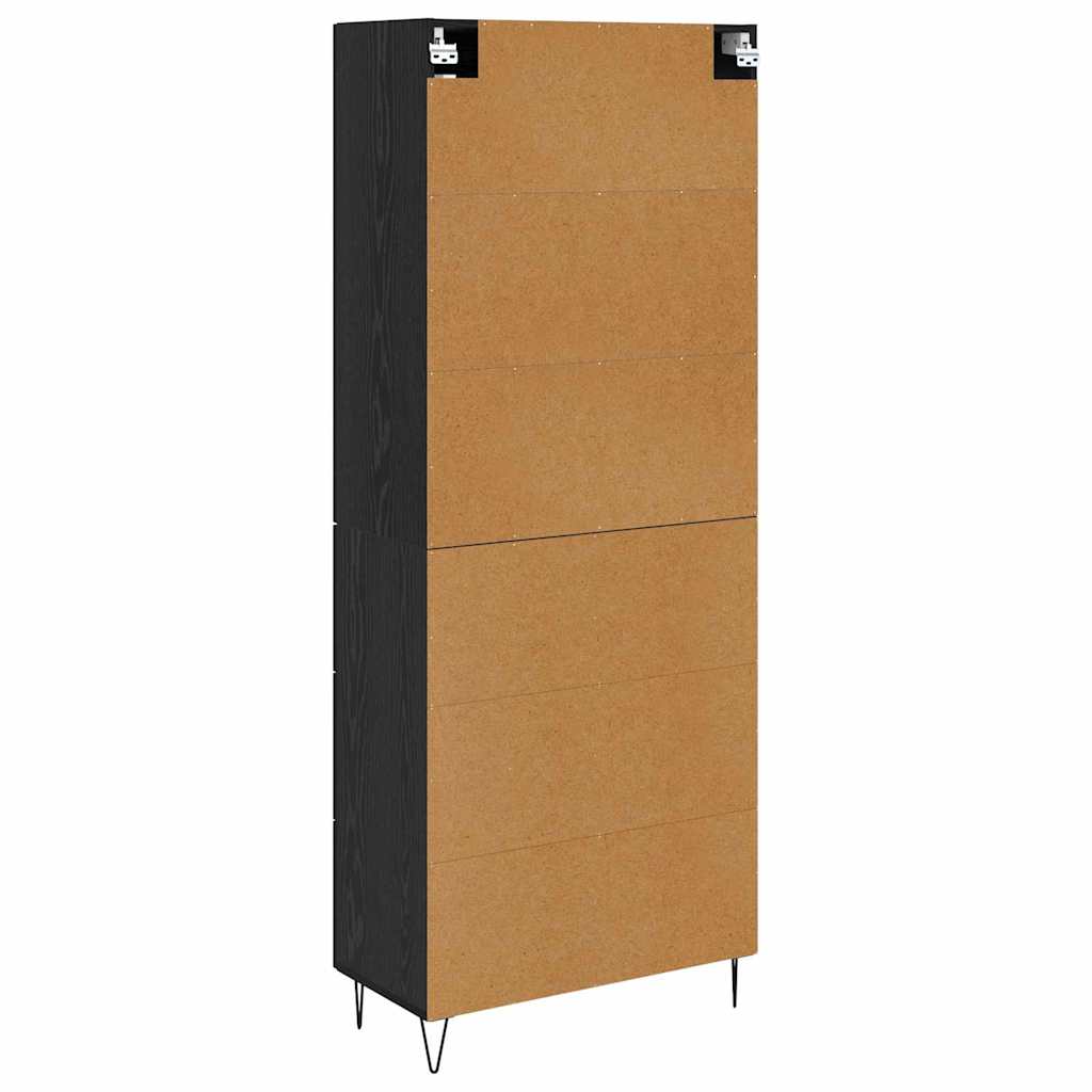 Credenza Rovere Nero 69,5 x 34 x 90 cm Legno ingegnerizzato